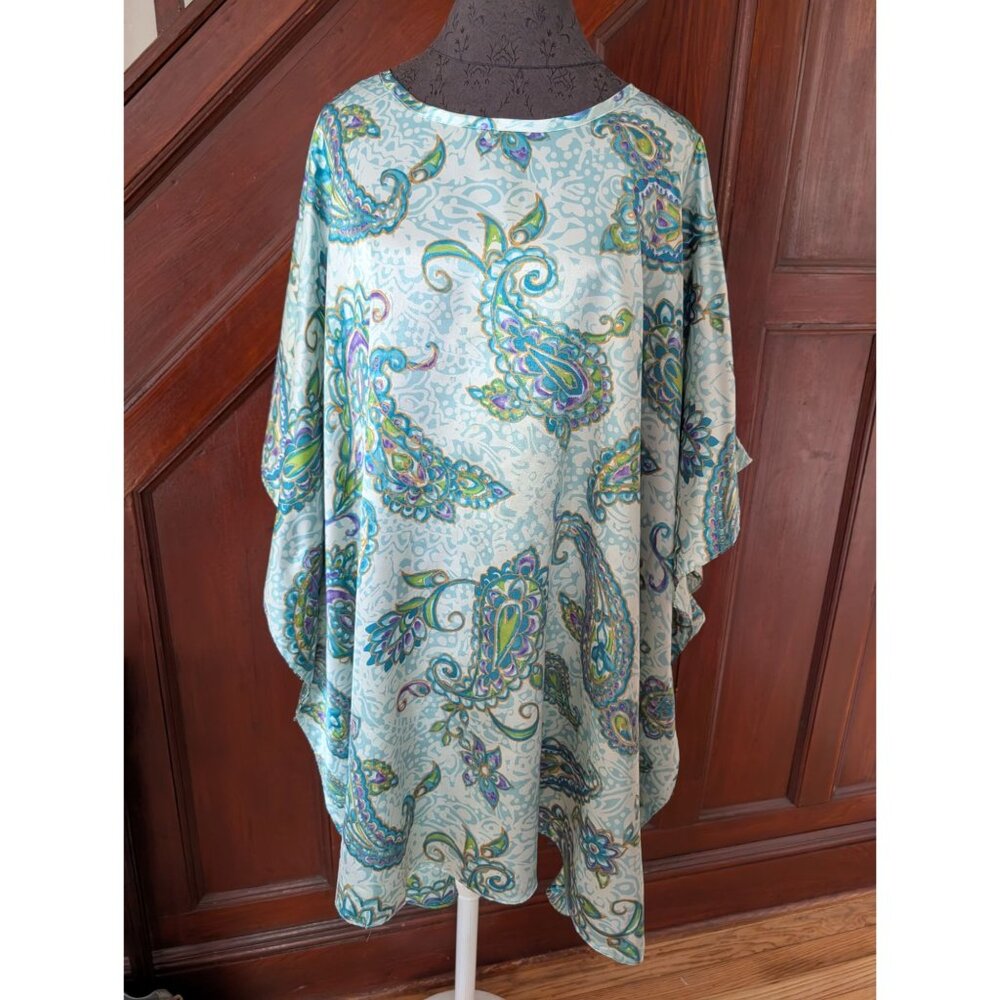 Collections Etc. Womens Paisley Kaftan Nightgown Kimono One Size Fits Most